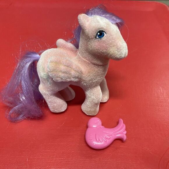 Vintage My Little Pony So Soft North Star Pegasus, G1 1986, Pink Flocked Brush - Picture 1 of 10